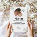 invitacion comunion personalizada con foto niño