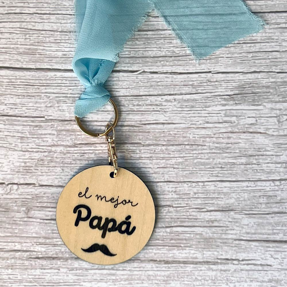 llavero dia del padre, llavero para papa con la frase el mejor papa