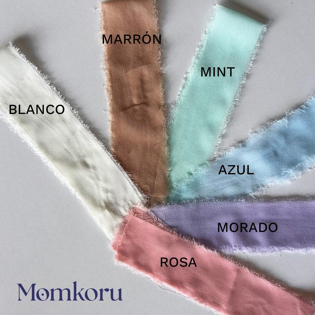 marcapaginas bautizo colores cinta seda personalizado