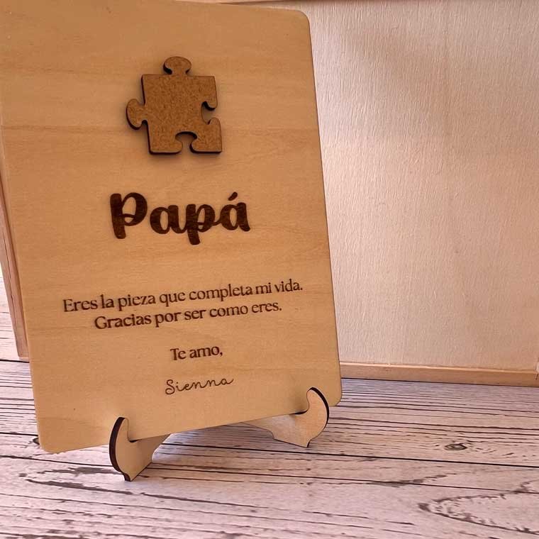 marco dia del padre puzzle con dedicatoria regalo para papa