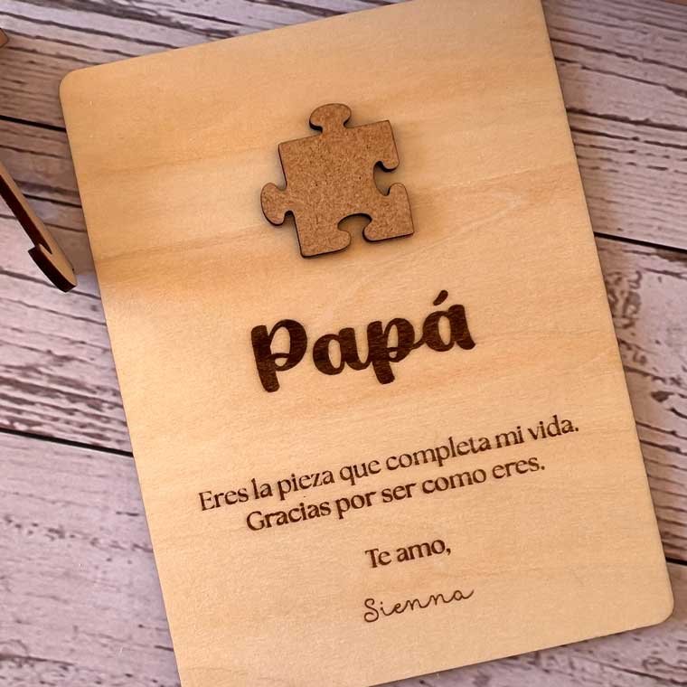 marco dia del padre puzzle con dedicatoria regalo para papa