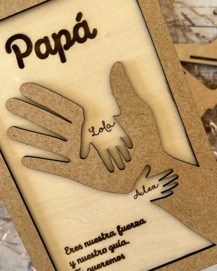 cuadro papa marco personalizado papa manos regalo dia del padre