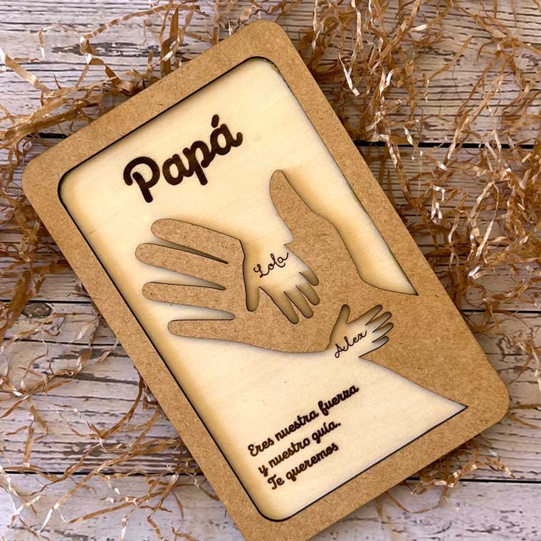 cuadro papa marco personalizado papa manos regalo dia del padre