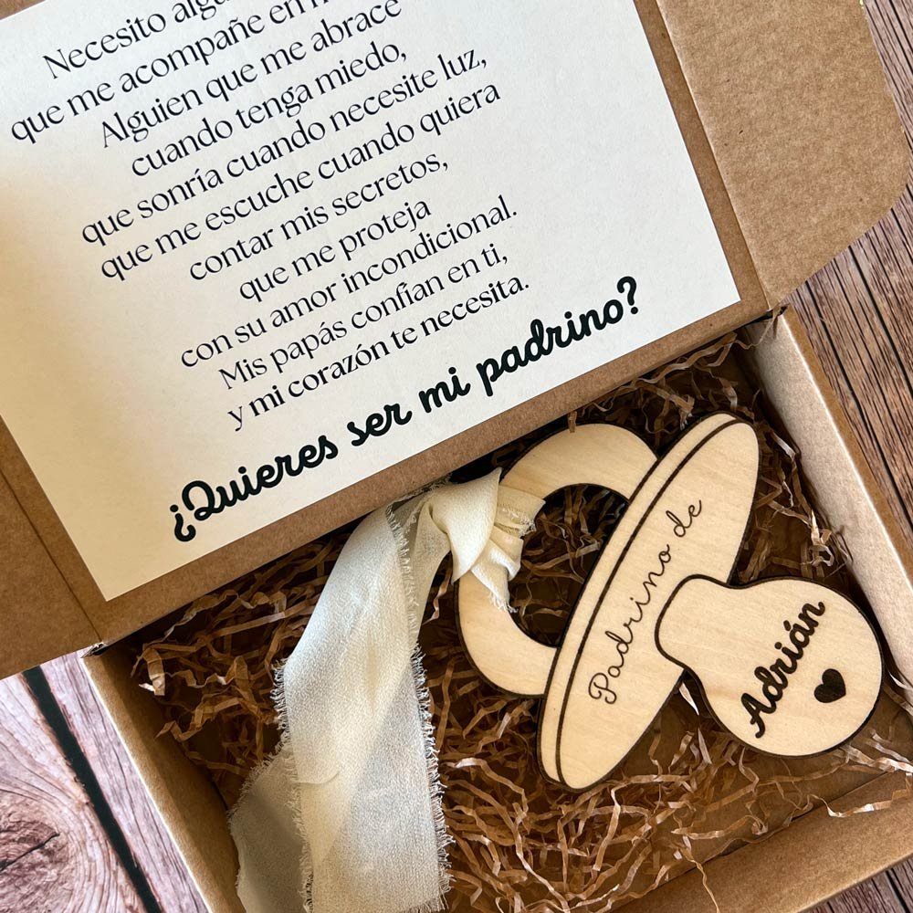 peticion madrina o padrino de bautizo - chupete