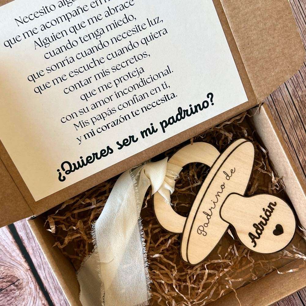 peticion madrina o padrino de bautizo - chupete