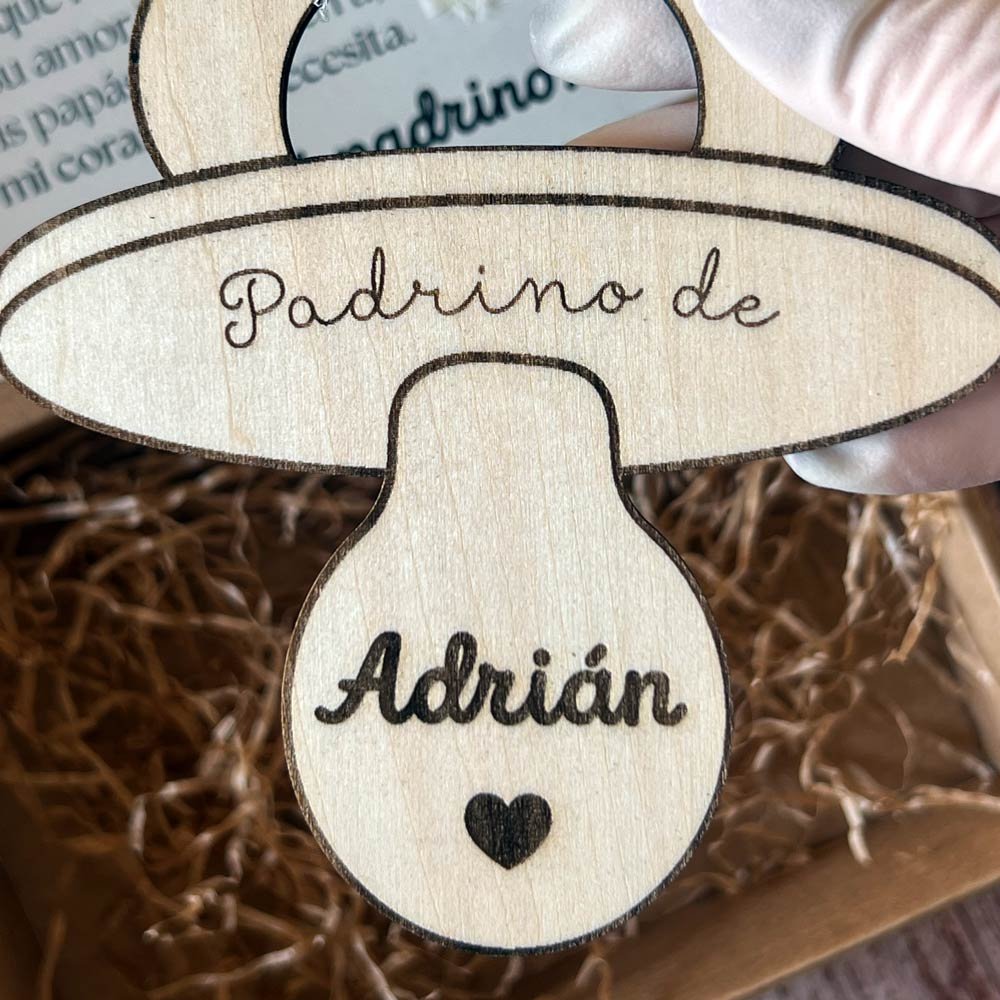 Petición padrino o madrina - Chupete de madera