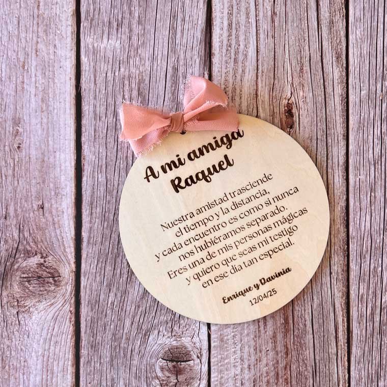 peticion testigo dedicatoria para testigo personalizada en madera