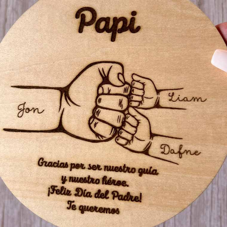 placa de madera personalizada para papa, regalo para padres