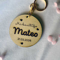 Llavero personalizado bautizo madera