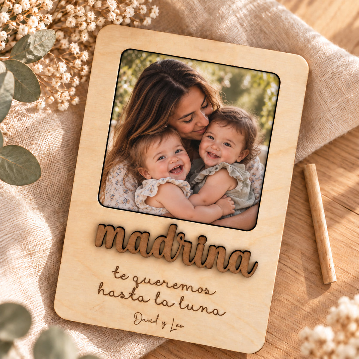regalo madrina personalizado madera