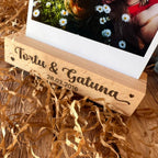 regalo san valentin pareja soporte de madera amor con foto polaroid