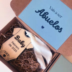 anunciar embarazo, caja sorpresa anuncio de embarazo para abuelos, personalizada para anunciar embarazo a los abuelos