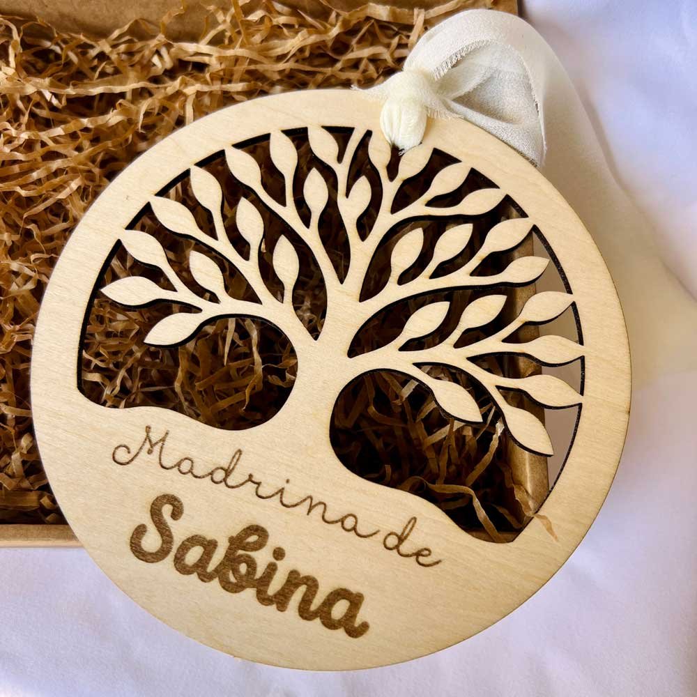 arbol de la vida de madera para madrina de sabina