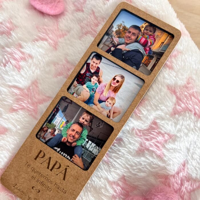 Portafotos madera personalizado para papá 3