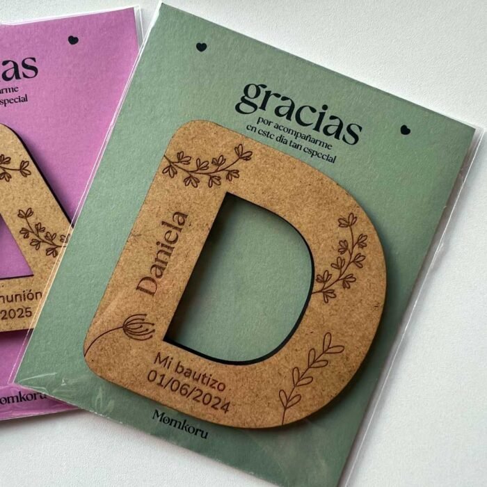 inicial iman regalo invitados bautizo comunion
