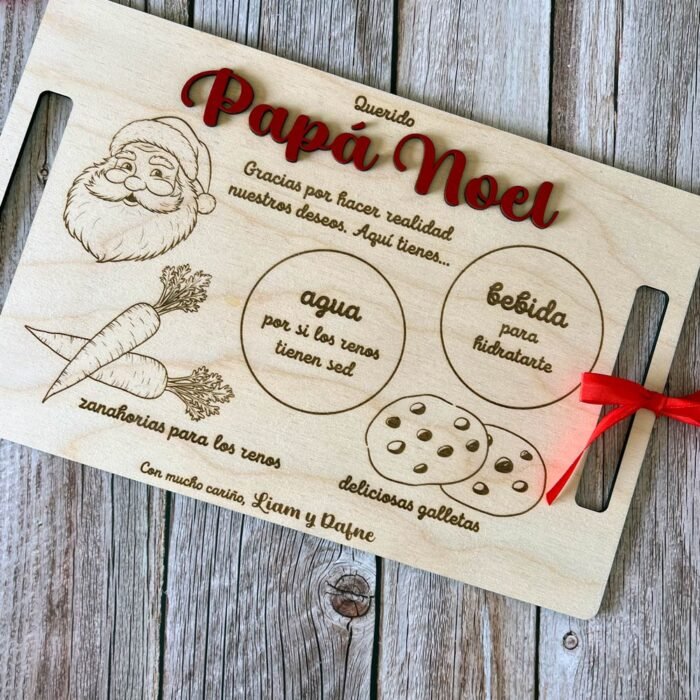 bandeja papa noel navidad para santa claus y los renos