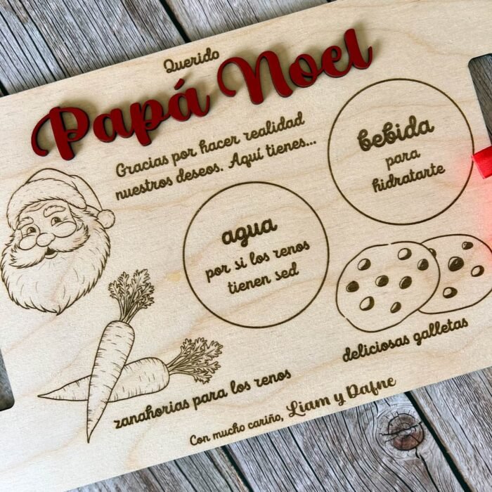 bandeja papa noel navidad para santa claus y los renos