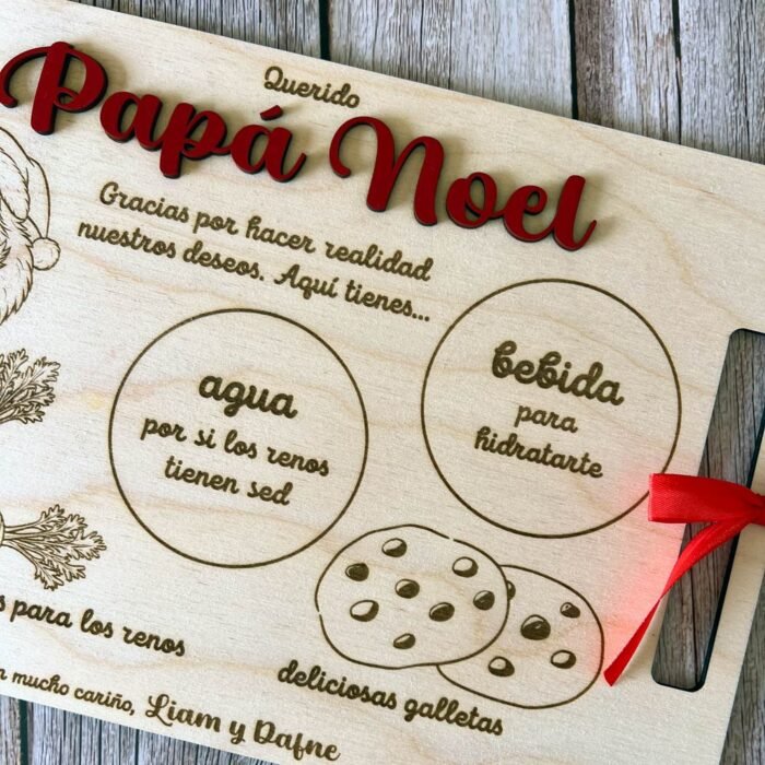 bandeja papa noel navidad para santa claus y los renos